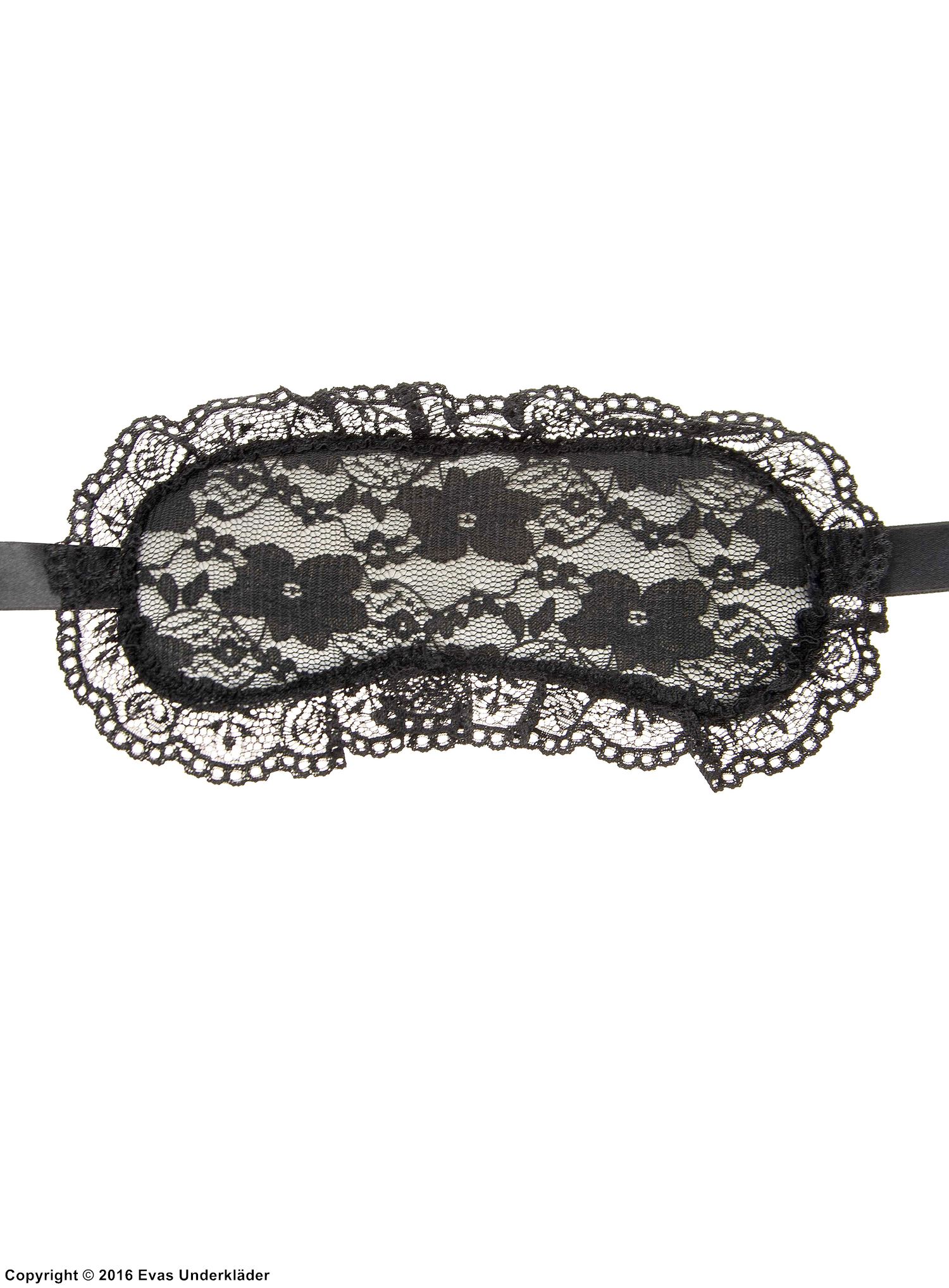 Sleep mask, ruffles, floral lace